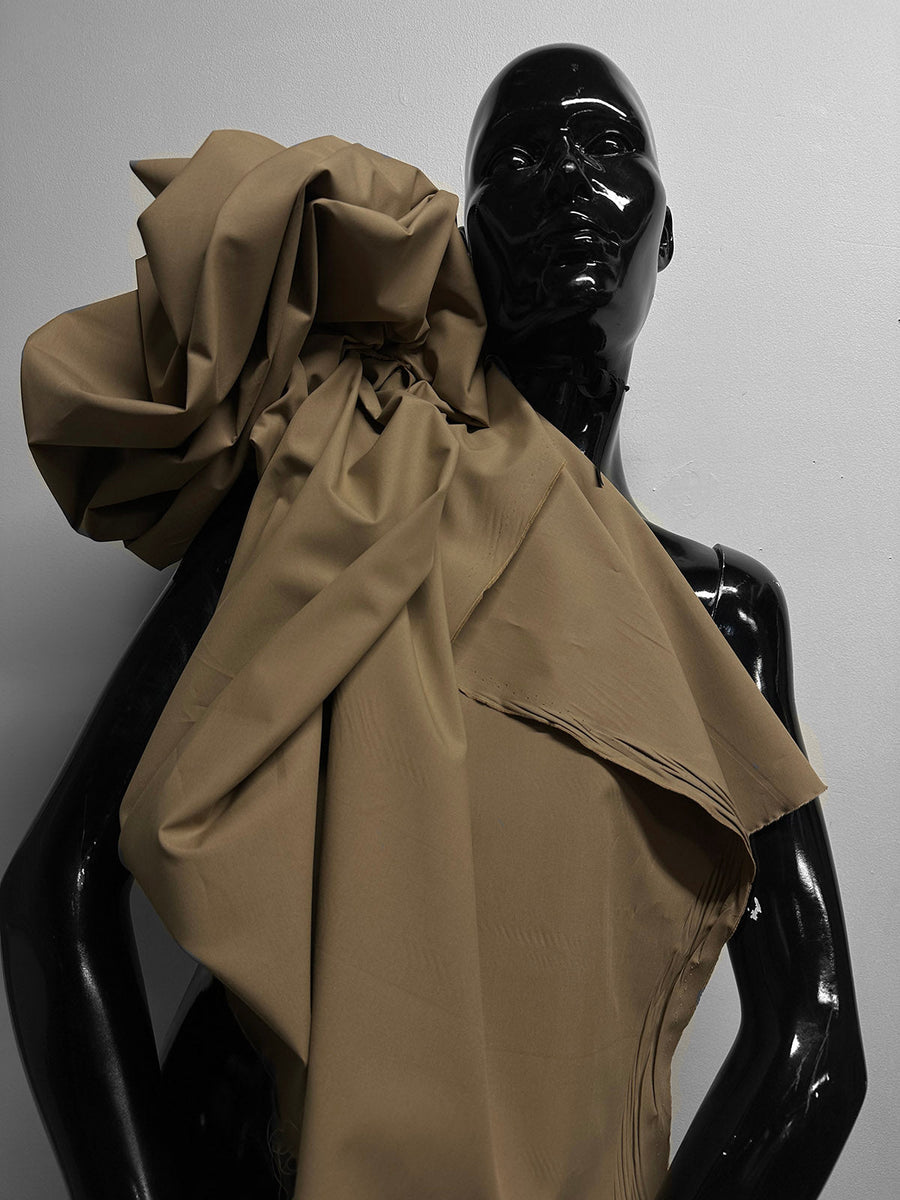 Italian Organic Cotton Shirting Taupe - L'Etoffe Fabrics LLC