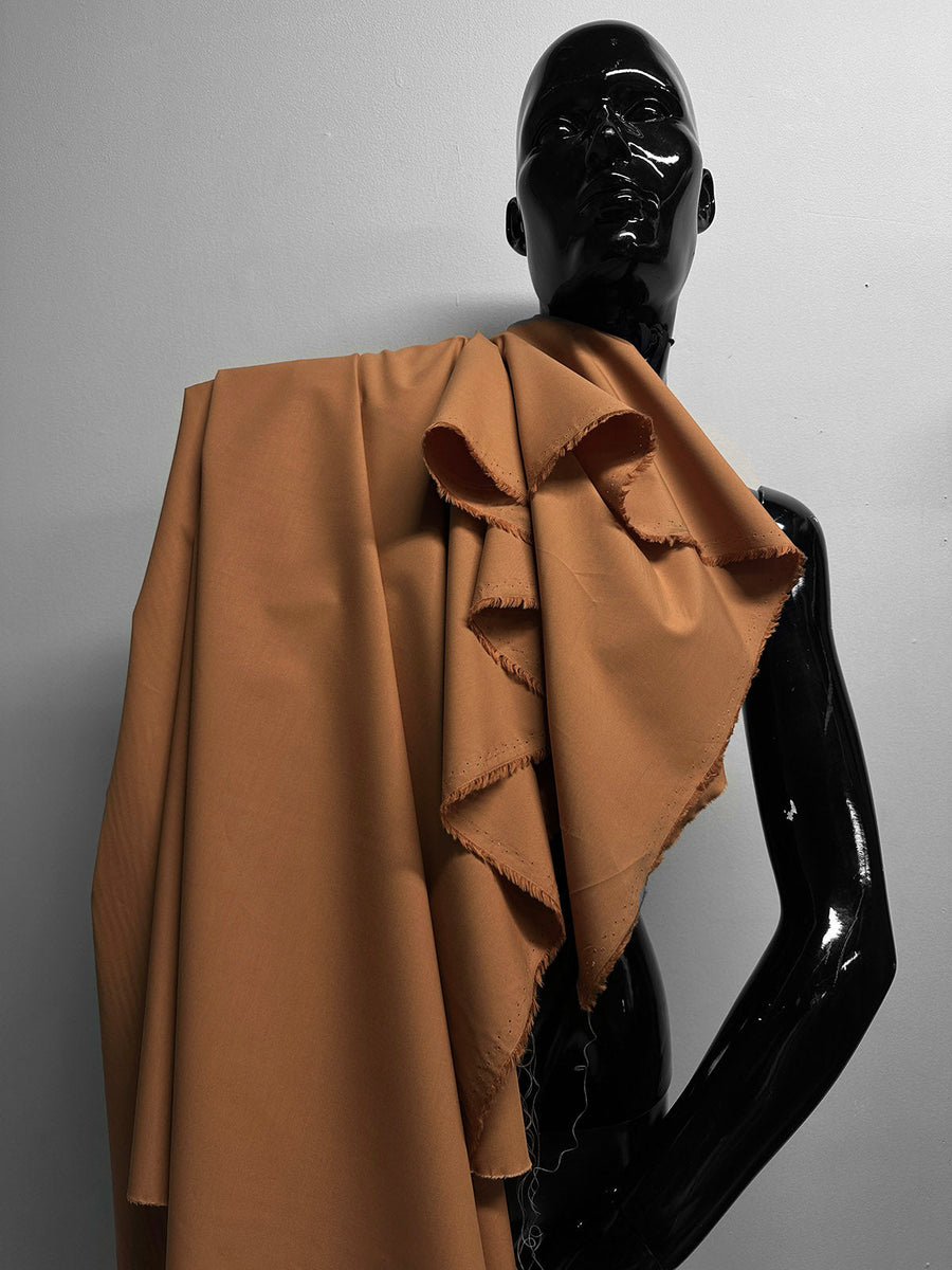 Italian Organic Cotton Shirting Terracotta - L'Etoffe Fabrics LLC