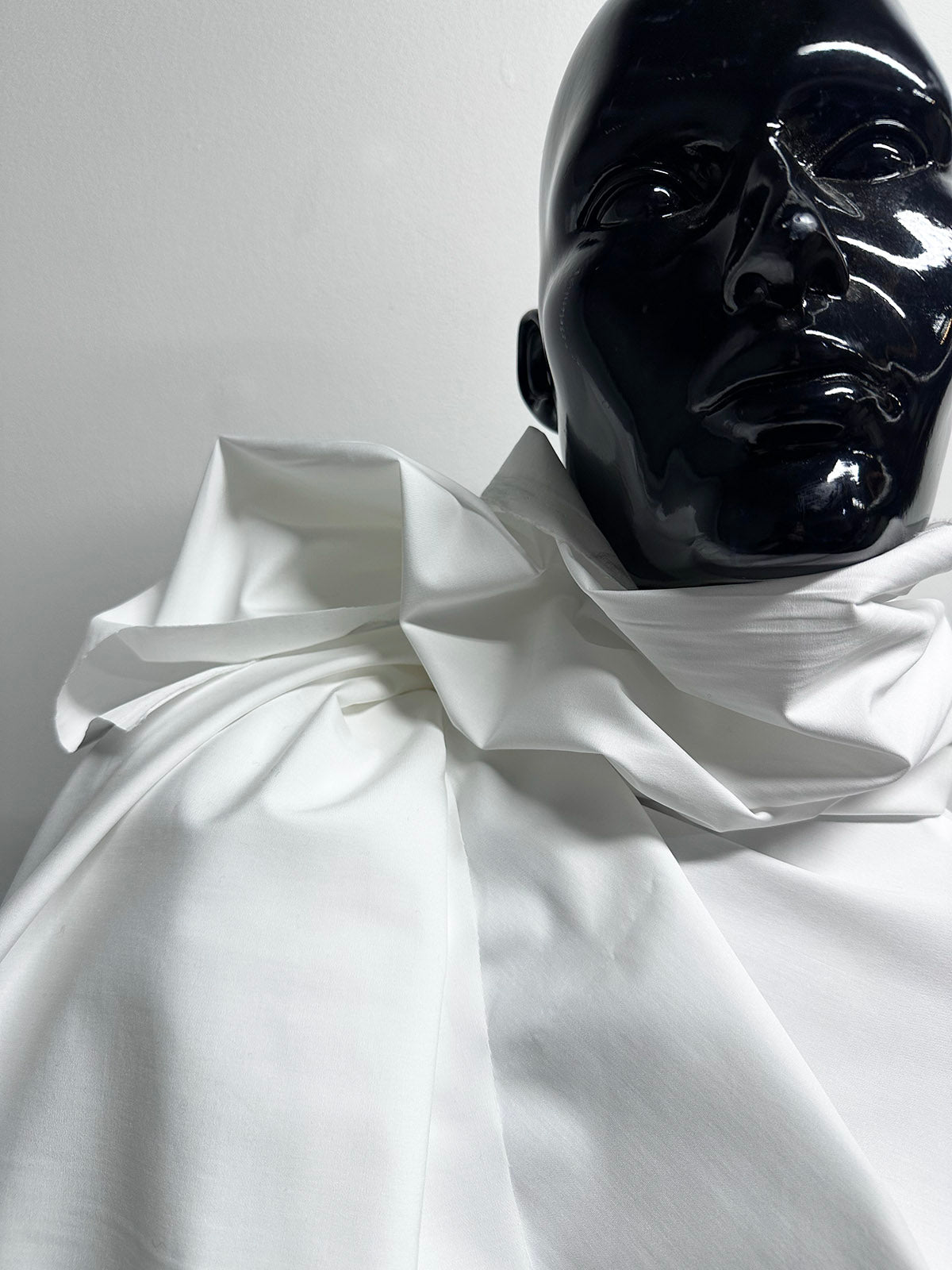 Italian Organic Crisp Bright White Cotton Shirting - L'Etoffe Fabrics LLC