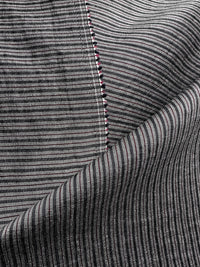 Italian Premium Silk Linen Stripe with Crimson - L'Etoffe Fabrics LLC
