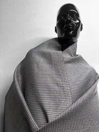 Italian Premium Silk Linen Stripe with Crimson - L'Etoffe Fabrics LLC