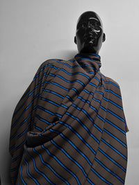 Italian Rayon Cobalt Ribbon Stripe - L'Etoffe Fabrics LLC