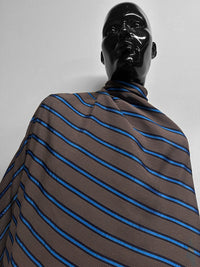 Italian Rayon Cobalt Ribbon Stripe - L'Etoffe Fabrics LLC
