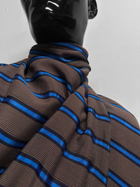 Italian Rayon Cobalt Ribbon Stripe - L'Etoffe Fabrics LLC