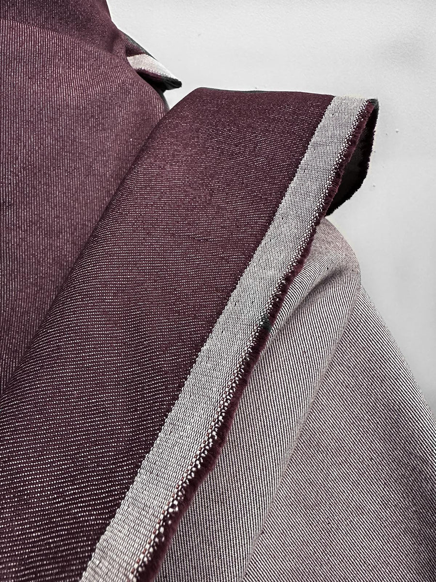 Italian Refined Cabernet Cotton Twill Suiting - L'Etoffe Fabrics LLC