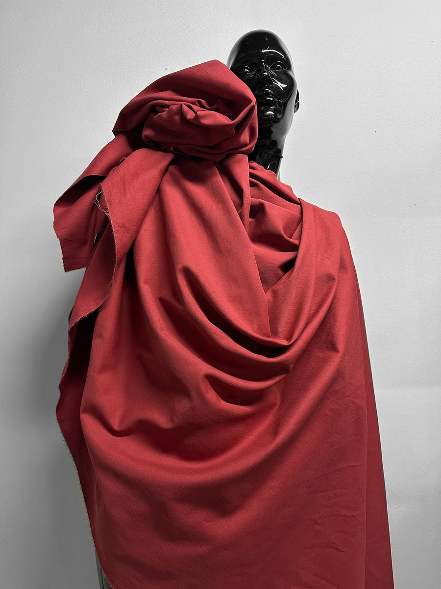 Italian Refined Cotton Linen Chino Twill Rose Lipstick - L'Etoffe Fabrics LLC