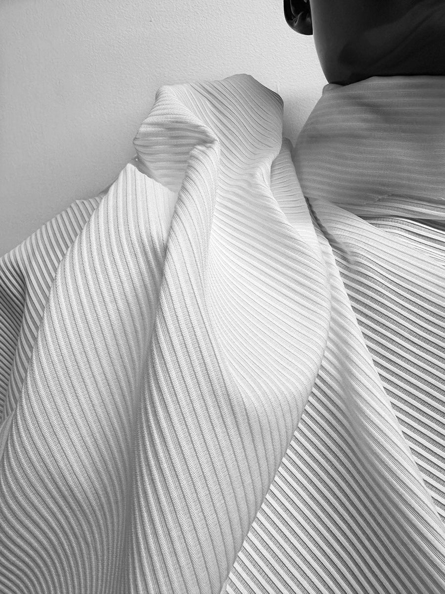 Italian Seasonal Crisp White Tucked Shirting - L'Etoffe Fabrics LLC