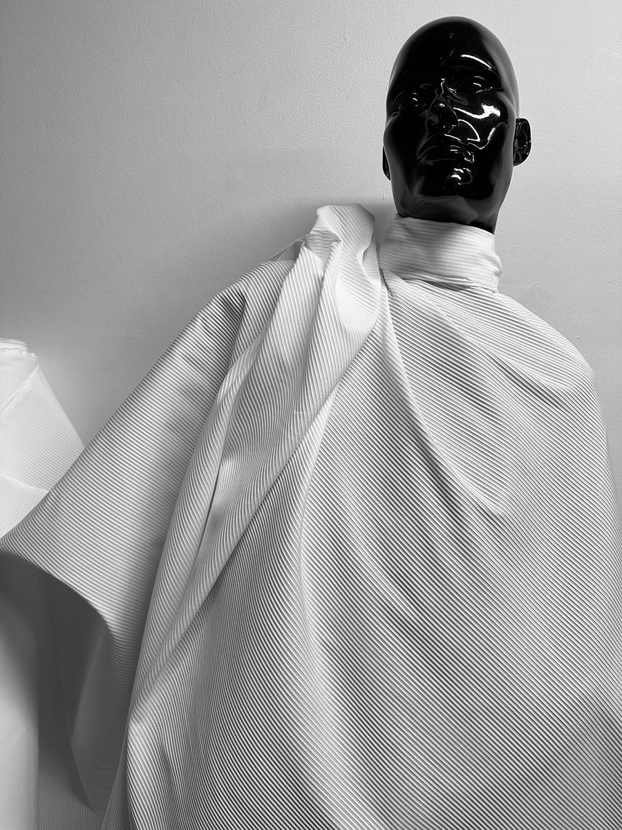 Italian Seasonal Crisp White Tucked Shirting - L'Etoffe Fabrics LLC