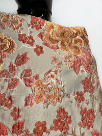 Italian Silk Brocade Rococo Inspired Amber - L'Etoffe Fabrics LLC