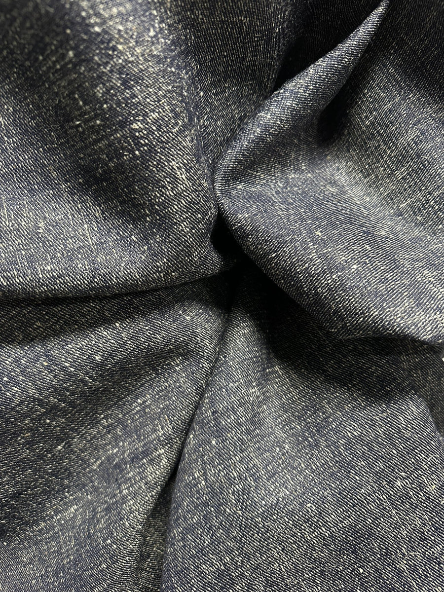 Italian Silk Linen Slub Denim - L'Etoffe Fabrics LLC
