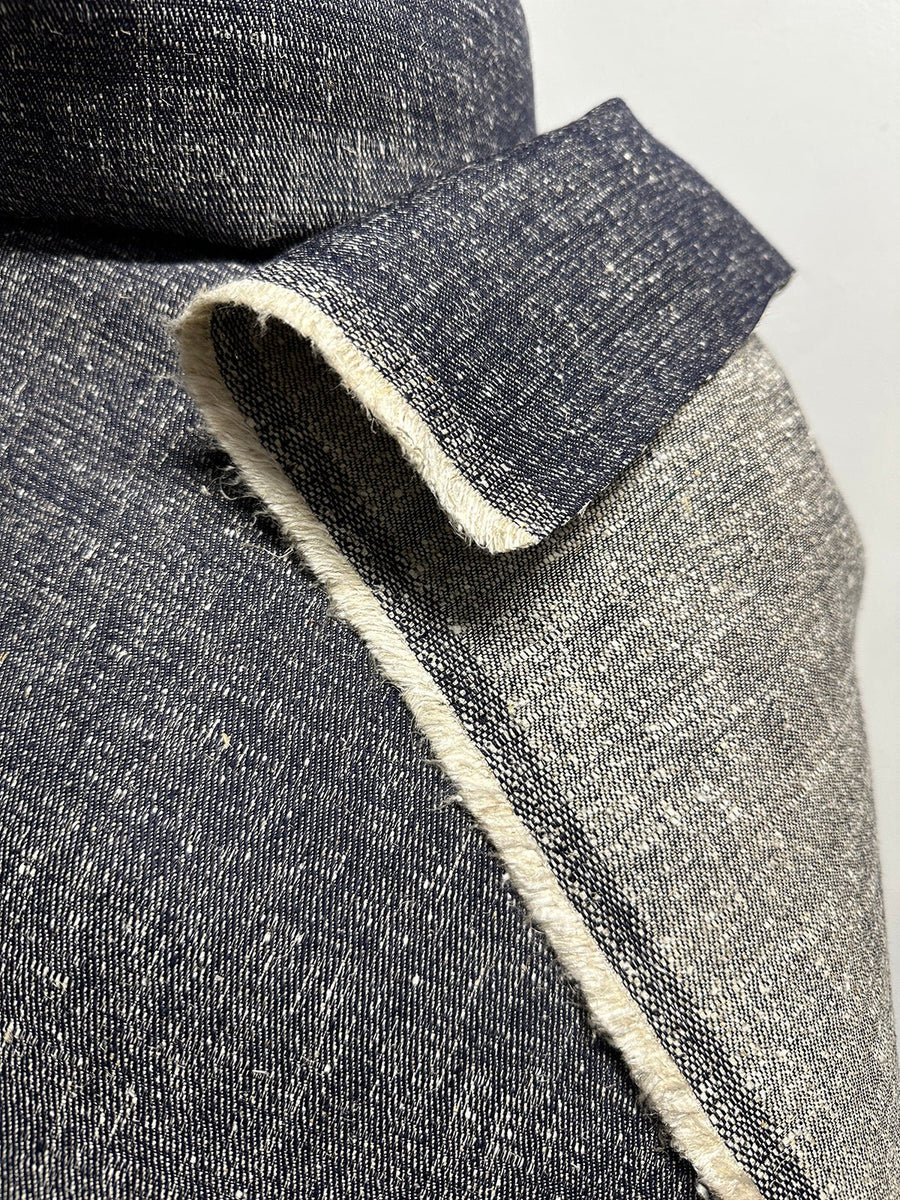 Italian Silk Linen Slub Denim - L'Etoffe Fabrics LLC