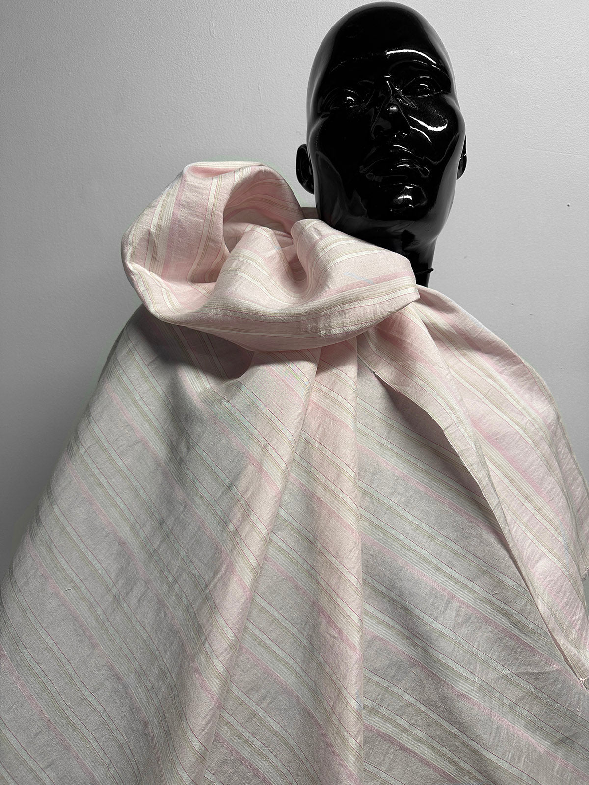 Italian Silk Viscose Textured Striped Shirting - L'Etoffe Fabrics LLC