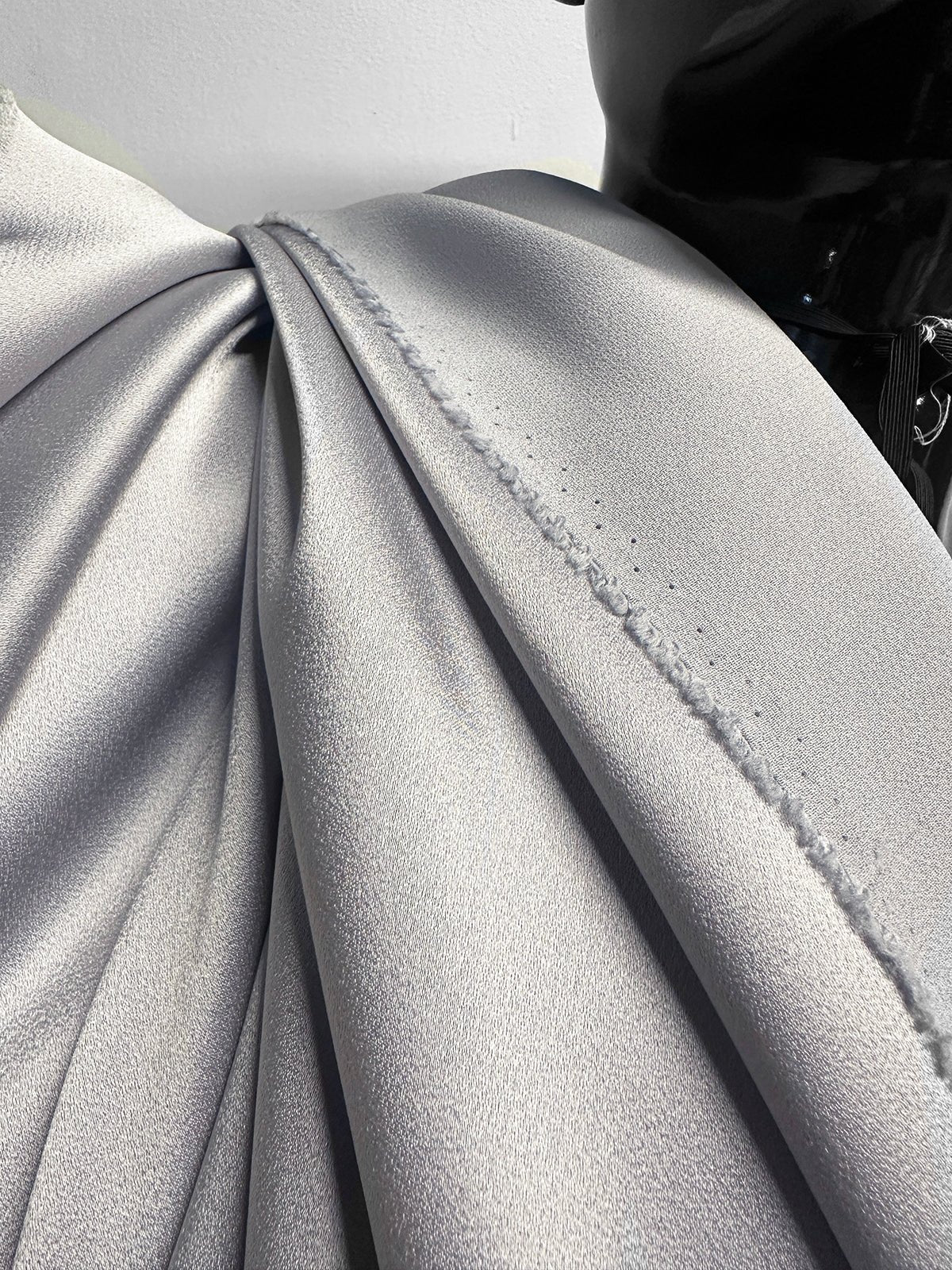Italian Silver Crepe Satin Back Crepe Viscose Acetate - L'Etoffe Fabrics LLC