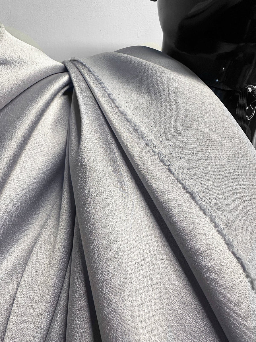 Italian Silver Crepe Satin Back Crepe Viscose Acetate - L'Etoffe Fabrics LLC
