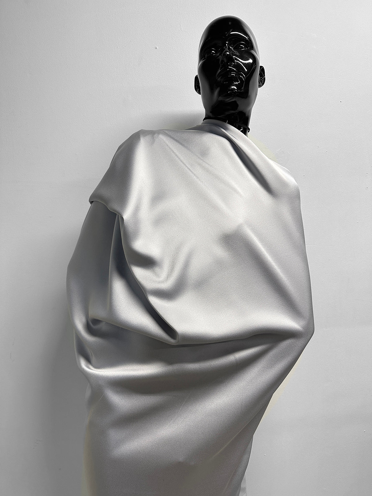Italian Silver Crepe Satin Back Crepe Viscose Acetate - L'Etoffe Fabrics LLC