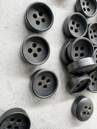 Italian Smoke and Gunmetal Rimmed Shirts Buttons - L'Etoffe Fabrics LLC