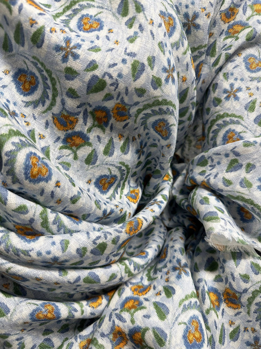 Italian Soft Eastern Print Cotton Linen - L'Etoffe Fabrics LLC