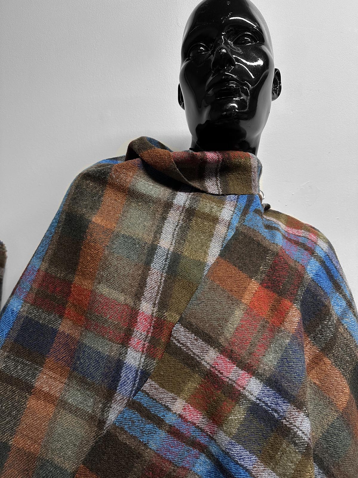 Italian Soft Plaid Boiled Light Fluffy Virgin Wool - L'Etoffe Fabrics LLC