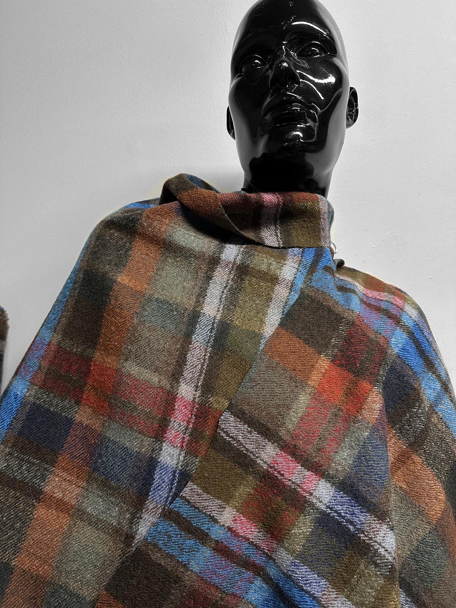 Italian Soft Plaid Boiled Light Fluffy Virgin Wool - L'Etoffe Fabrics LLC