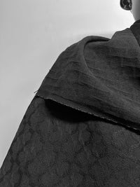 Italian Soft Textured Weave Black Wool - L'Etoffe Fabrics LLC