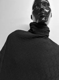 Italian Soft Textured Weave Black Wool - L'Etoffe Fabrics LLC