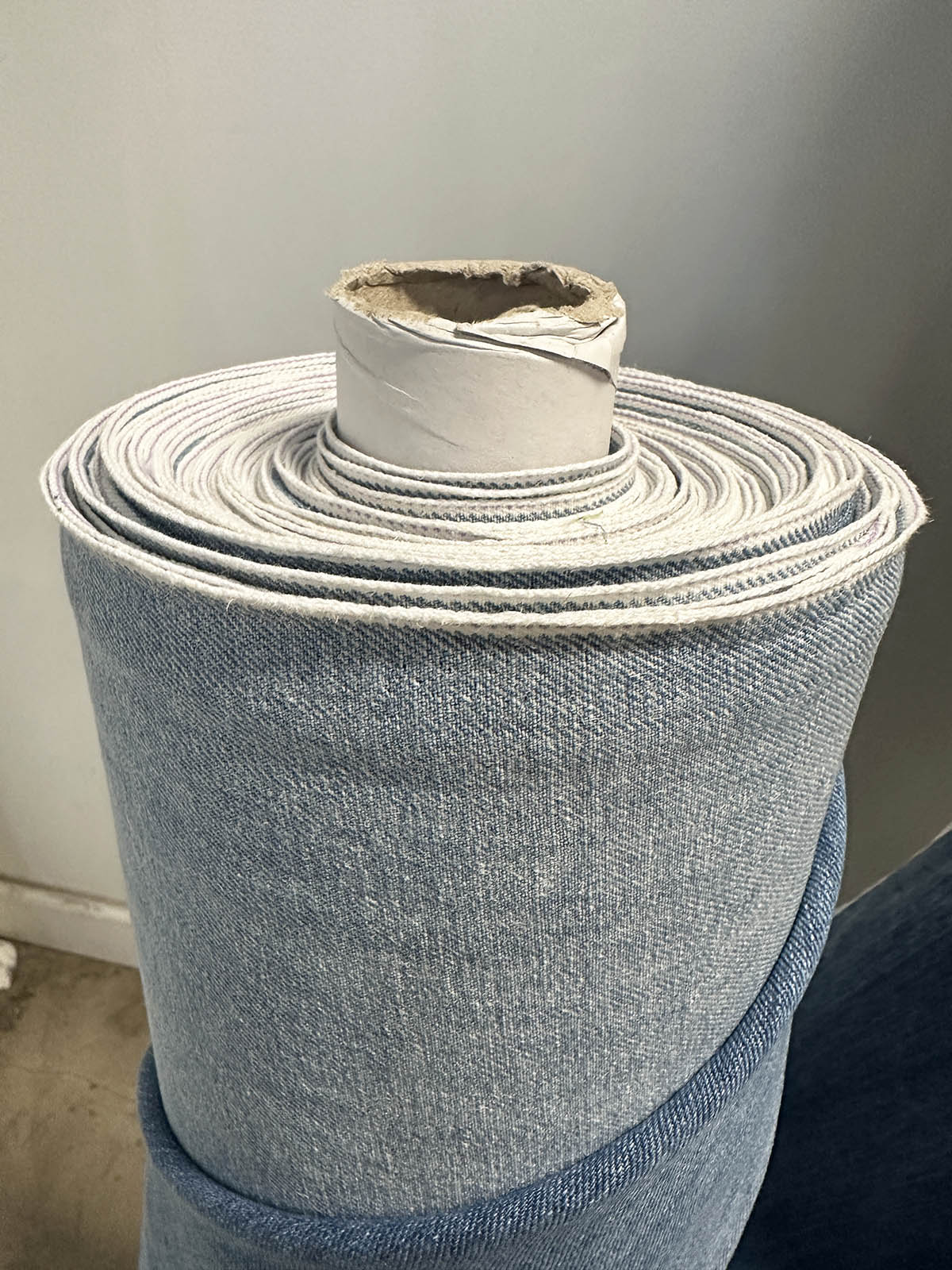 Italian Soft Washed Faded Selvedge Denim Fabric - Light - L'Etoffe Fabrics LLC