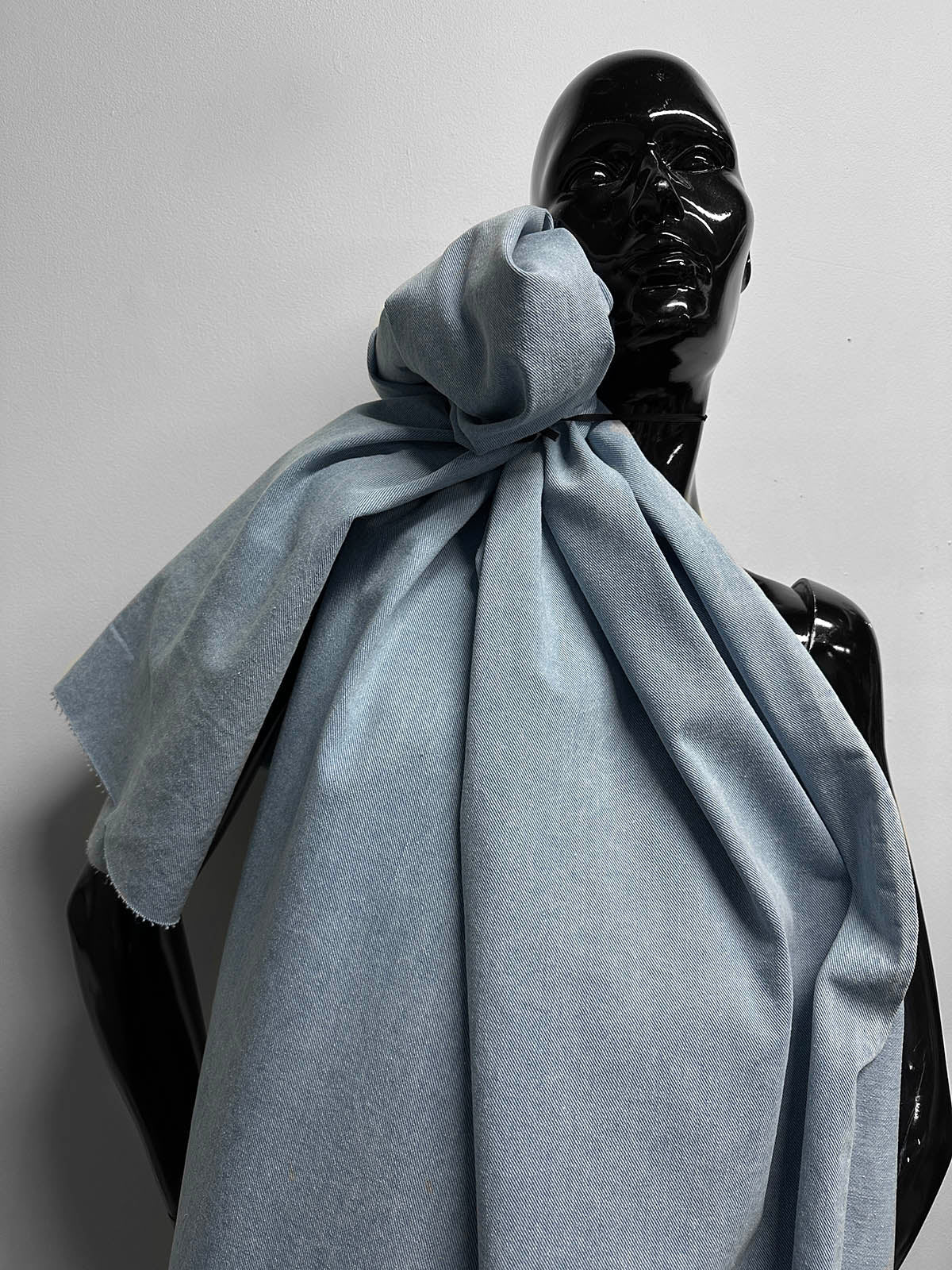 Italian Soft Washed Faded Selvedge Denim Fabric - Light - L'Etoffe Fabrics LLC