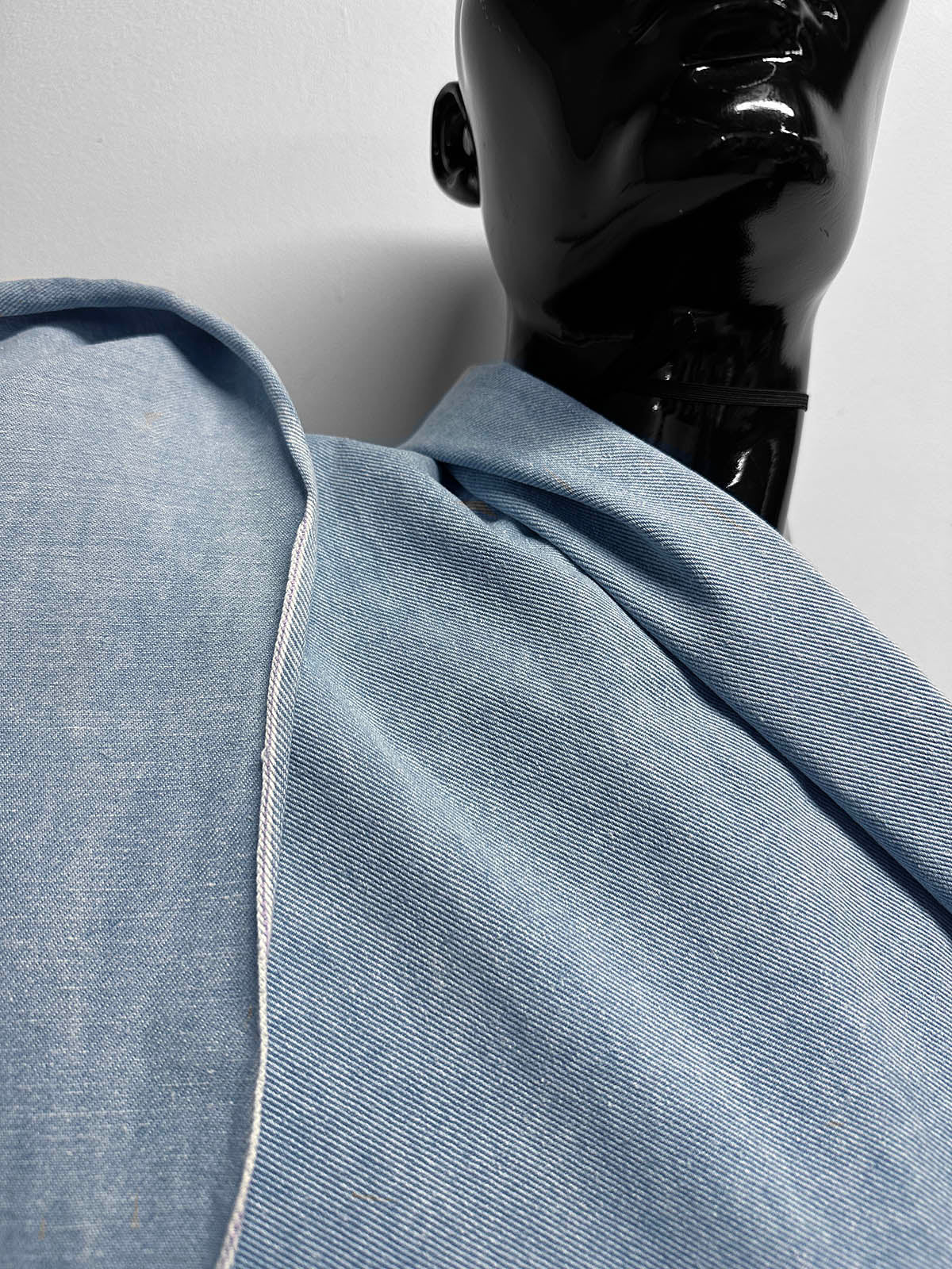 Italian Soft Washed Faded Selvedge Denim Fabric - Light - L'Etoffe Fabrics LLC