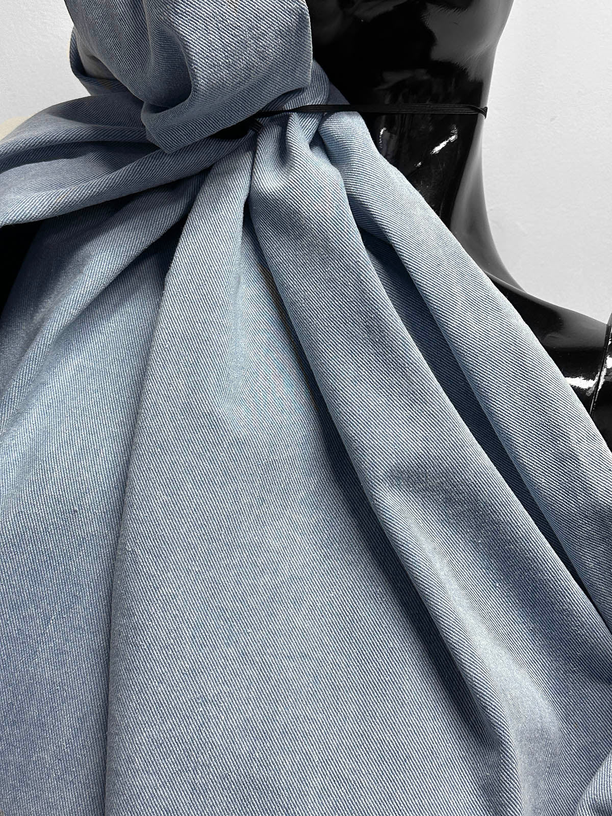 Italian Soft Washed Faded Selvedge Denim Fabric - Light - L'Etoffe Fabrics LLC