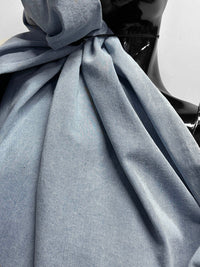 Italian Soft Washed Faded Selvedge Denim Fabric - Light - L'Etoffe Fabrics LLC