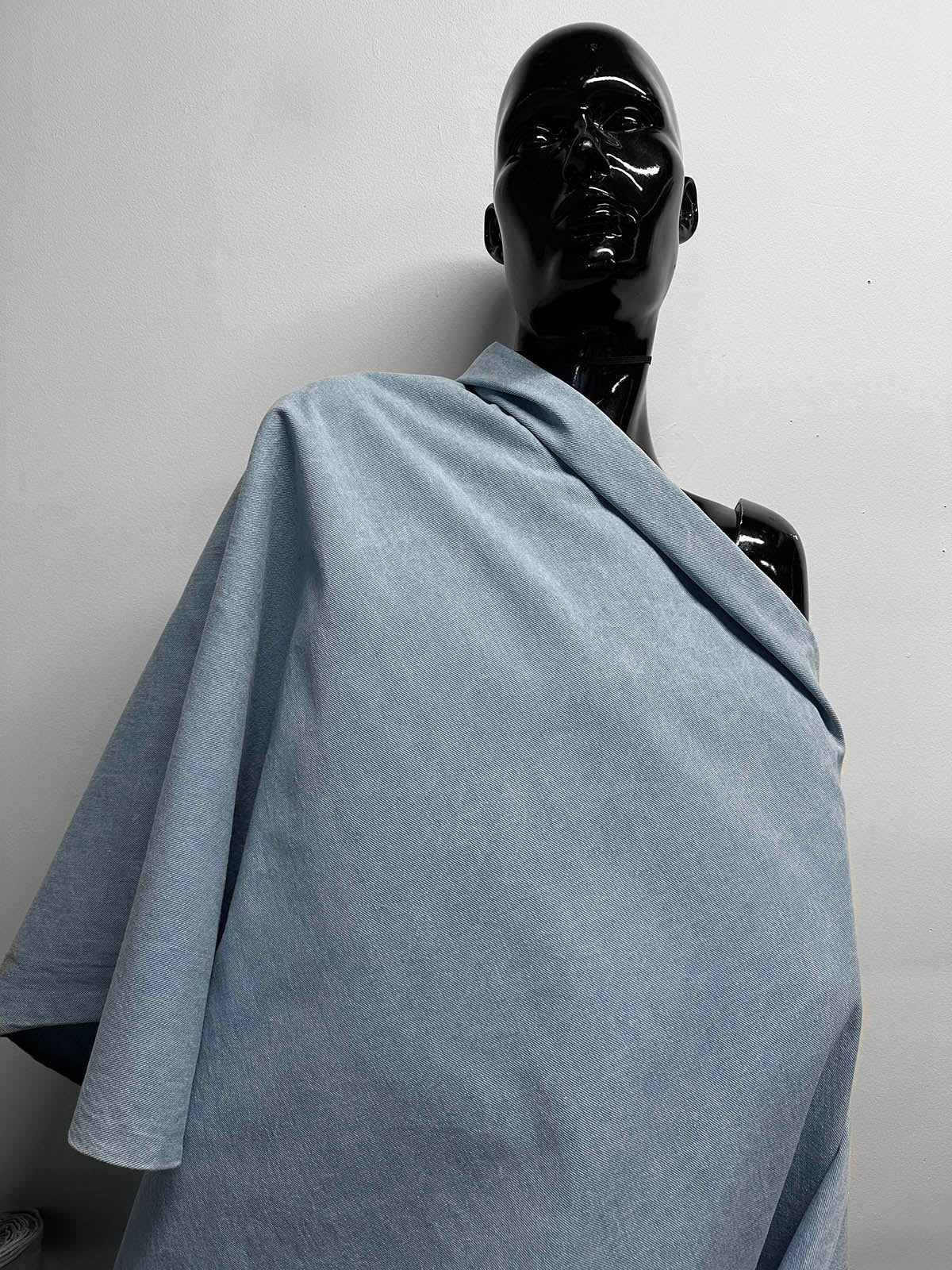 Italian Soft Washed Faded Selvedge Denim Fabric - Light - L'Etoffe Fabrics LLC