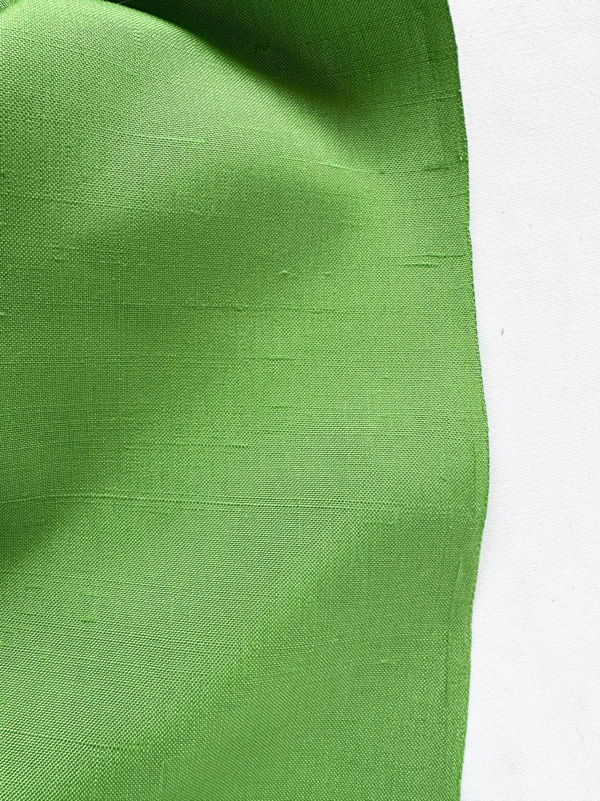 Italian Spring Green Linen Weave Dupioni - L'Etoffe Fabrics LLC