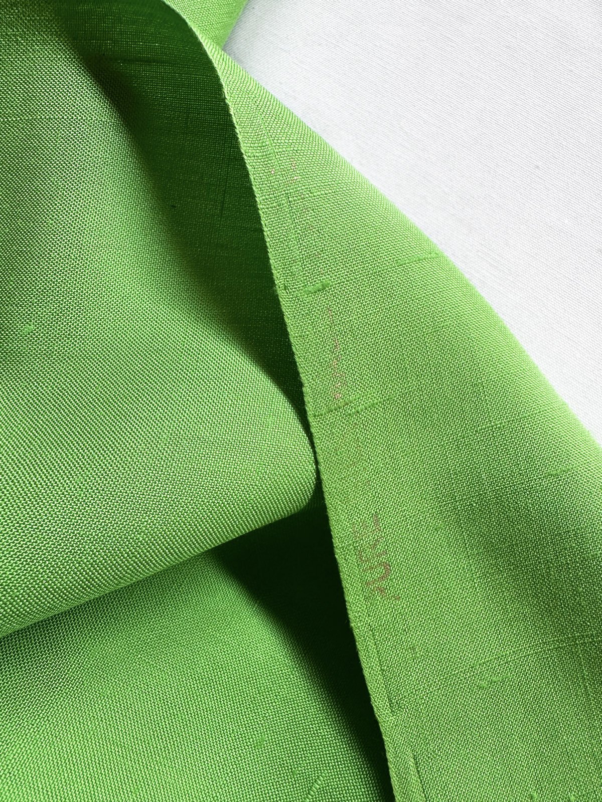 Italian Spring Green Linen Weave Dupioni - L'Etoffe Fabrics LLC