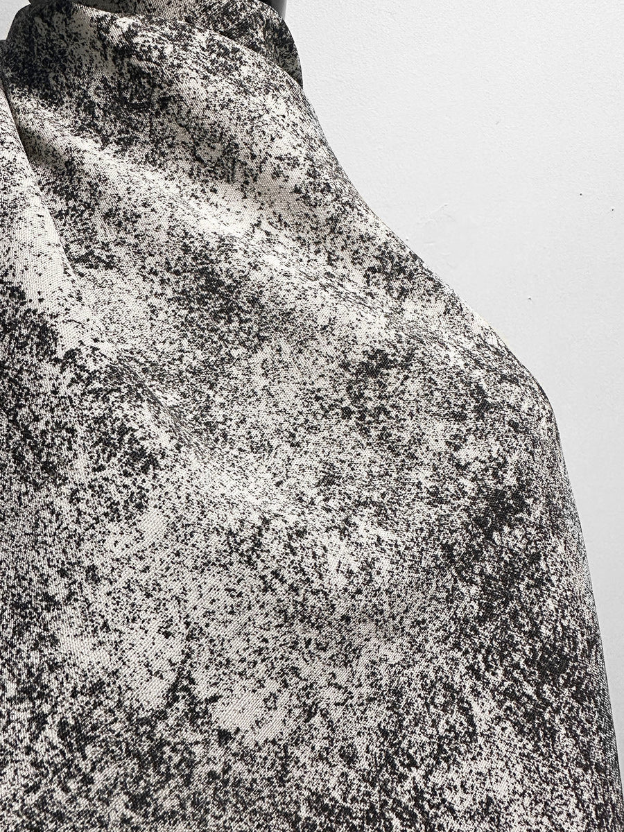 Italian Stone Print Linen Weave Viscose Silk - L'Etoffe Fabrics LLC