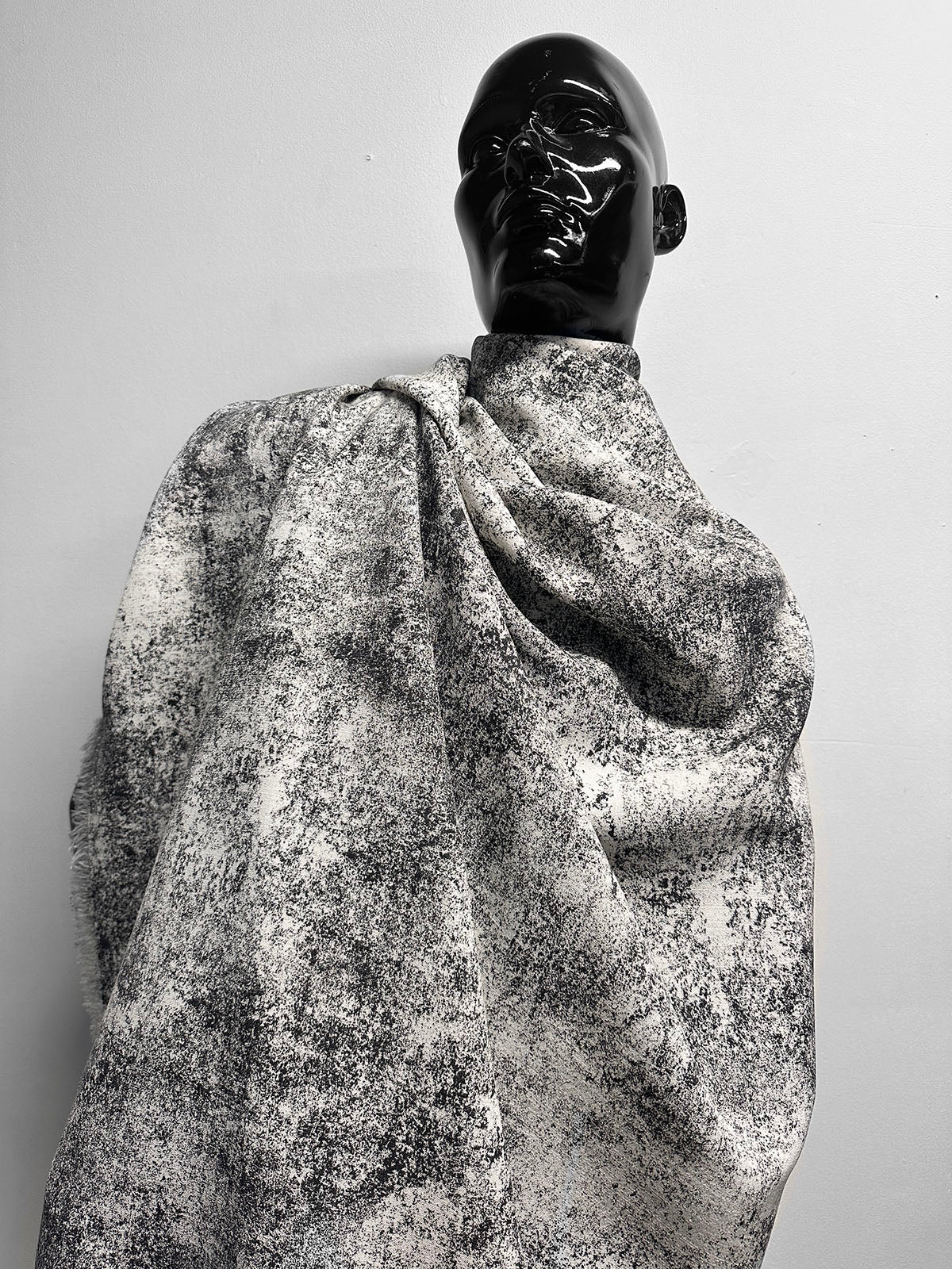 Italian Stone Print Linen Weave Viscose Silk - L'Etoffe Fabrics LLC