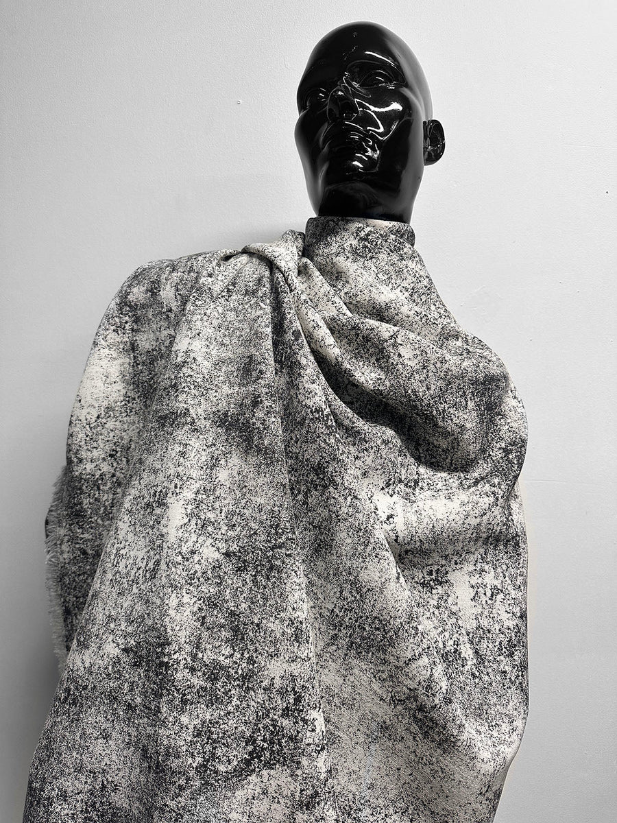 Italian Stone Print Linen Weave Viscose Silk - L'Etoffe Fabrics LLC