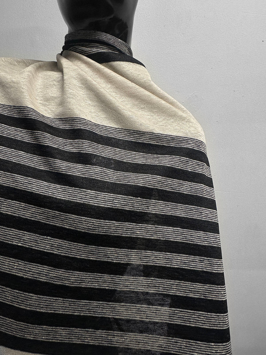 Italian Striped Linen Knit Jersey - L'Etoffe Fabrics LLC