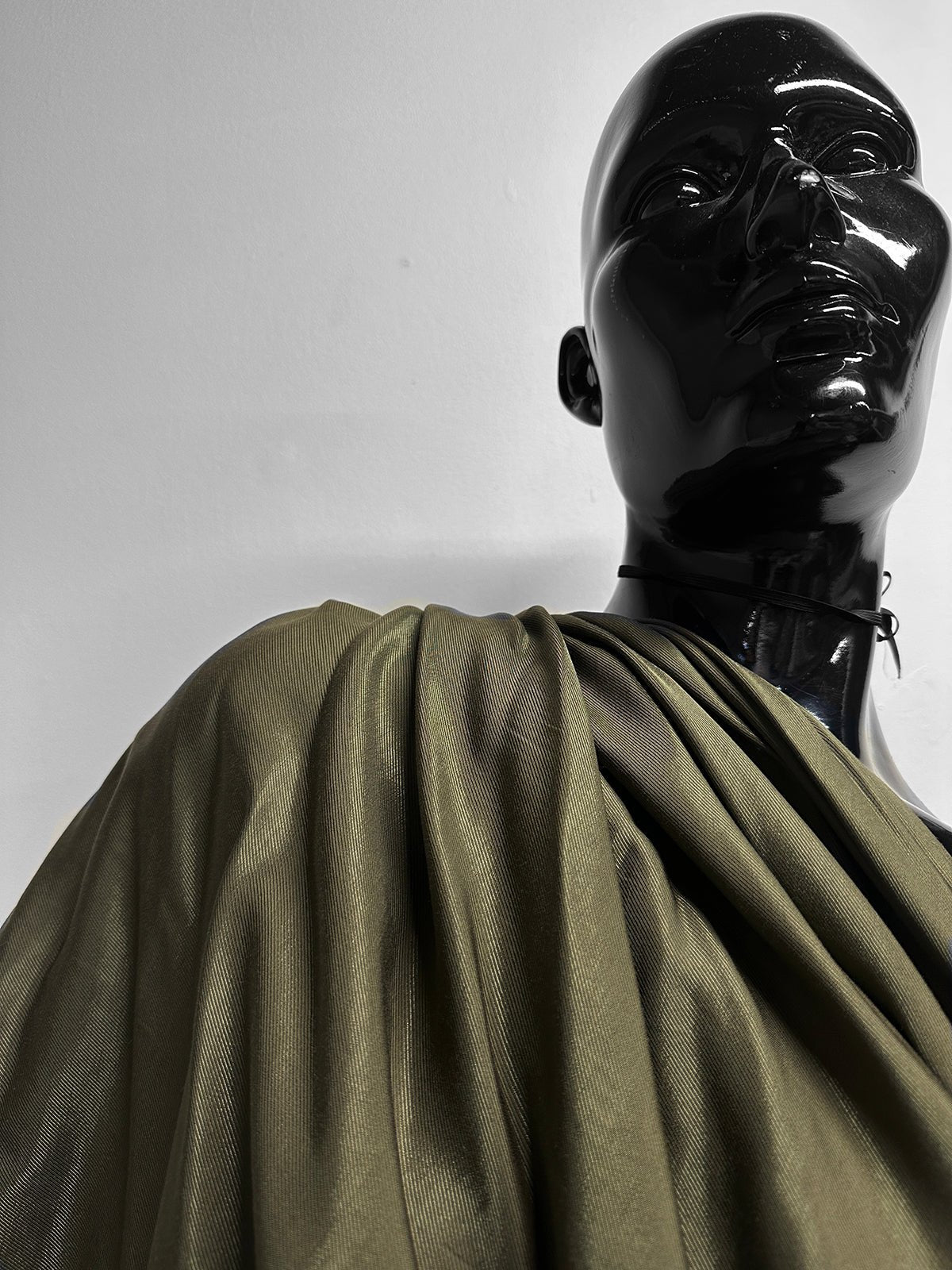 Italian Summer Cotton Viscose Twill Lining - Olive - L'Etoffe Fabrics LLC