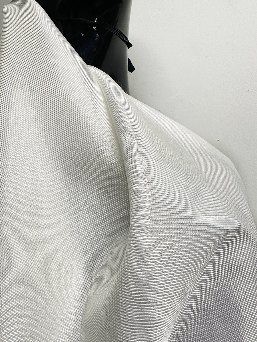 Italian Summer Cotton Viscose Twill Lining - Warm White - L'Etoffe Fabrics LLC