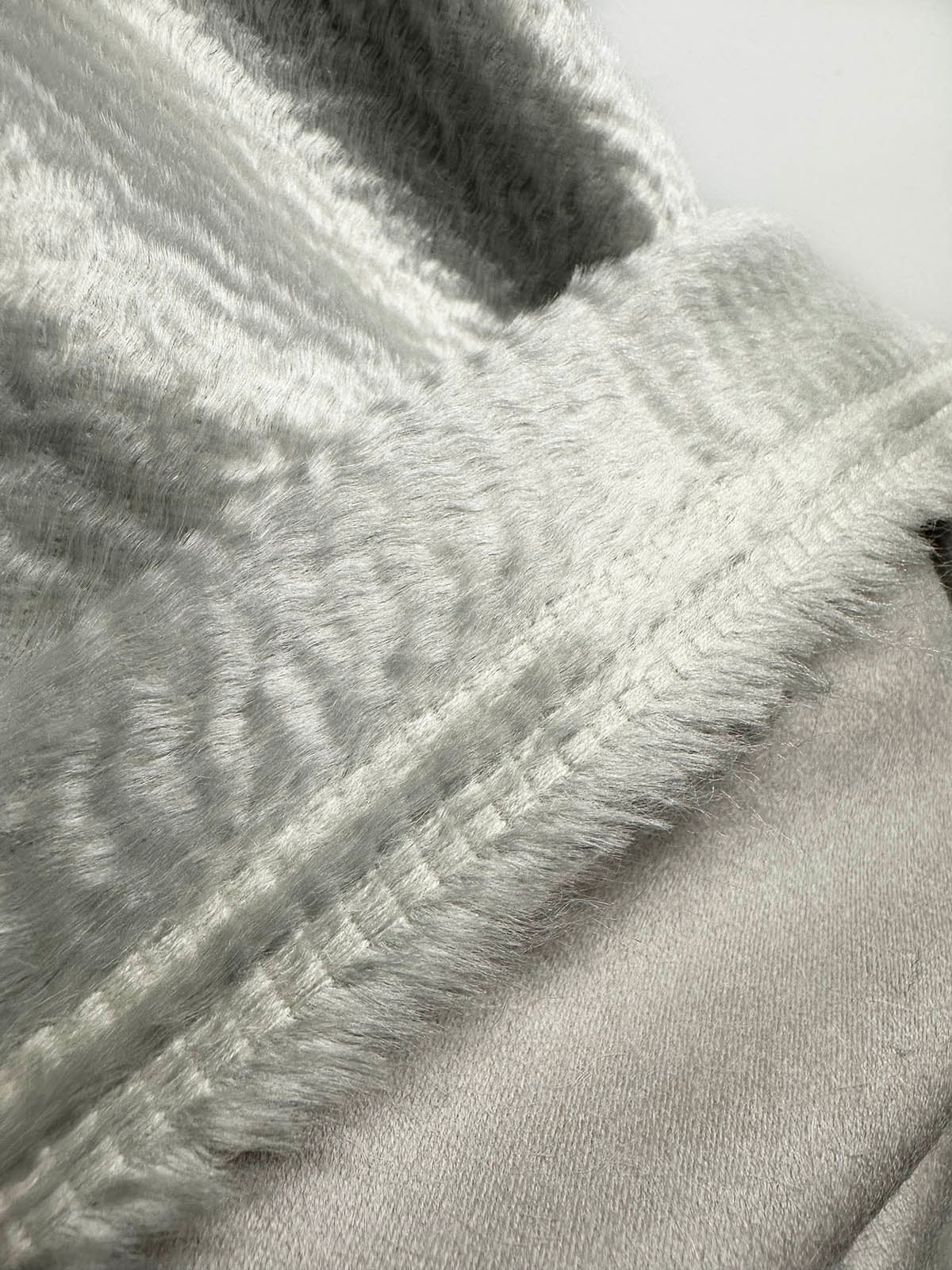 Italian Suri Alpaca THIS IS LUXURY Snow Grey - L'Etoffe Fabrics LLC