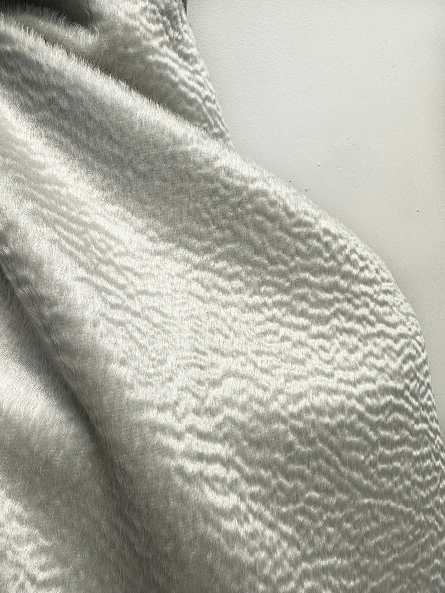 Italian Suri Alpaca THIS IS LUXURY Snow Grey - L'Etoffe Fabrics LLC