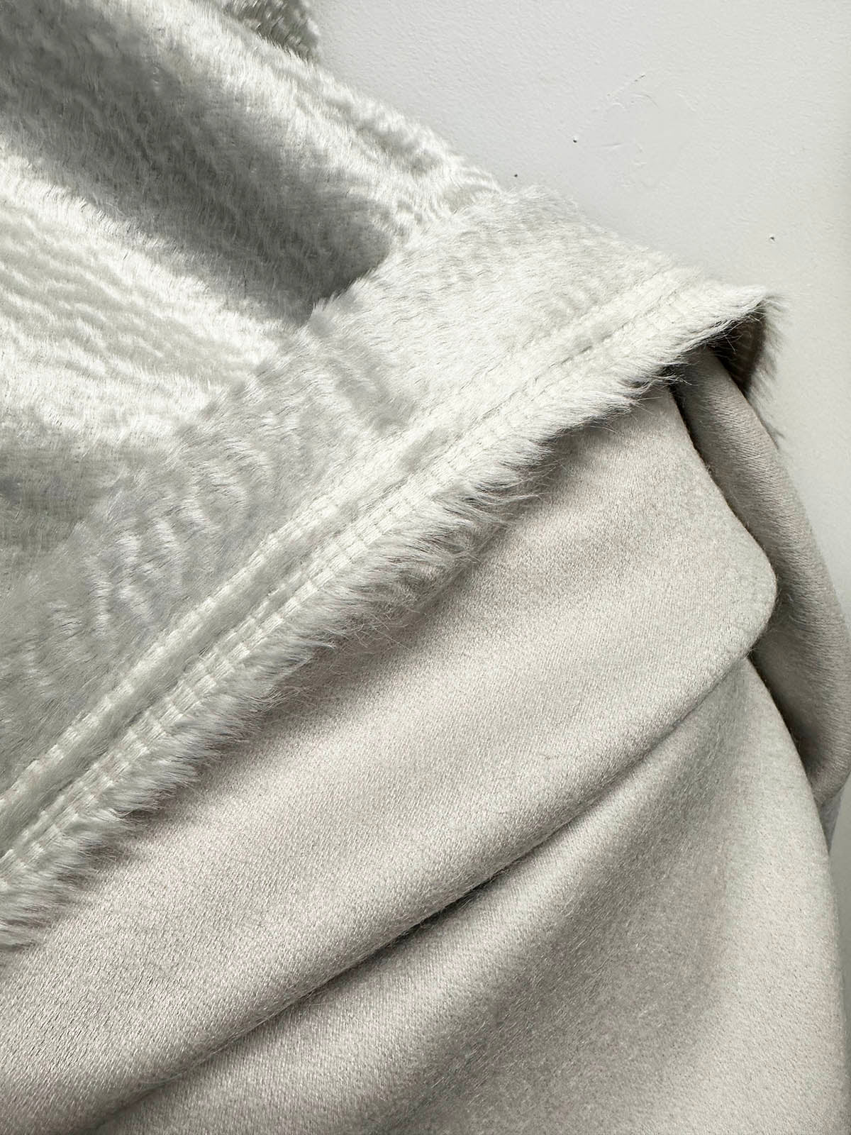 Italian Suri Alpaca THIS IS LUXURY Snow Grey - L'Etoffe Fabrics LLC