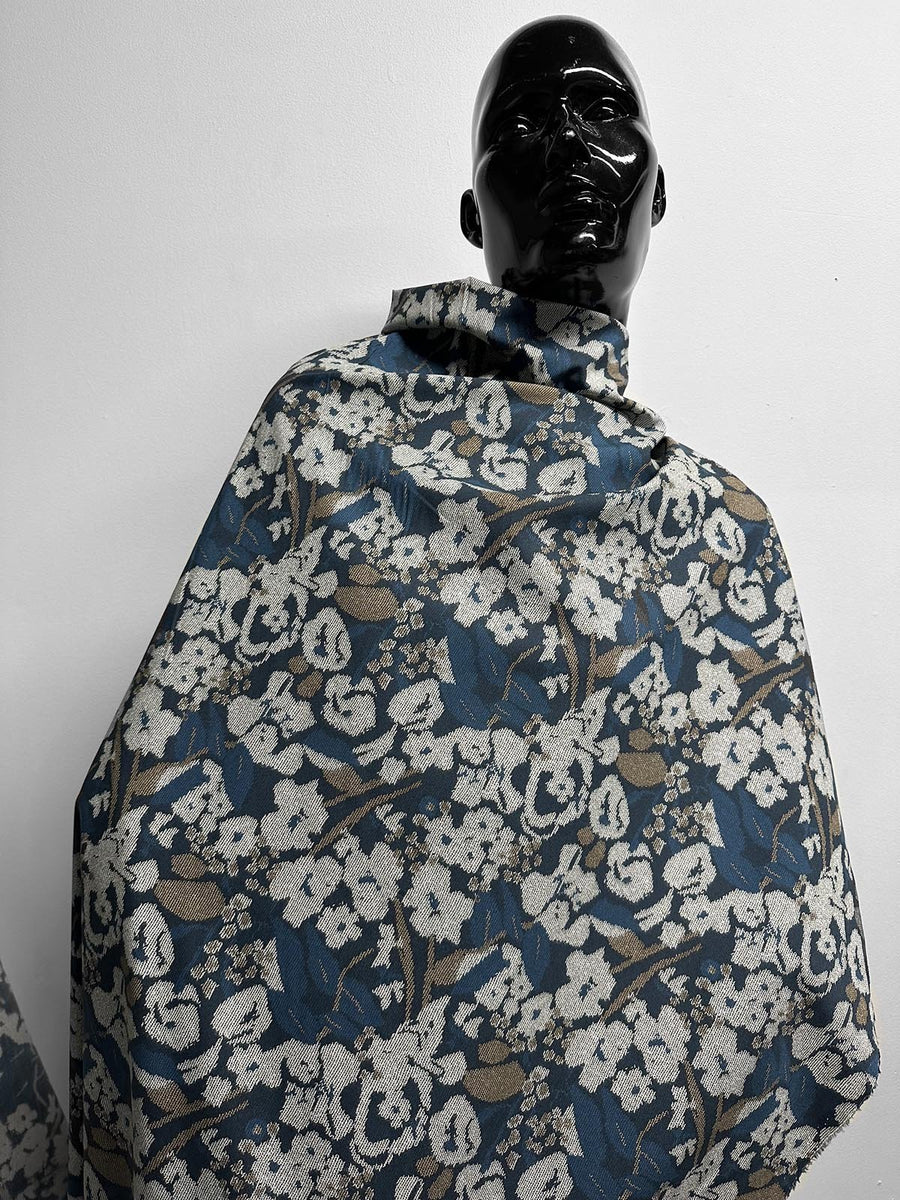 Italian Sweater Floral Print Cotton Shirting - L'Etoffe Fabrics LLC