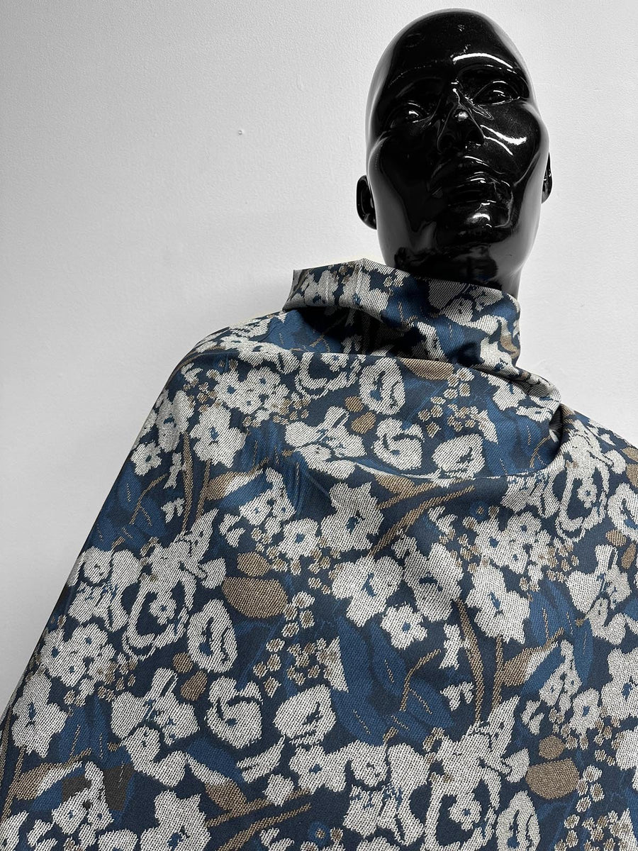 Italian Sweater Floral Print Cotton Shirting - L'Etoffe Fabrics LLC