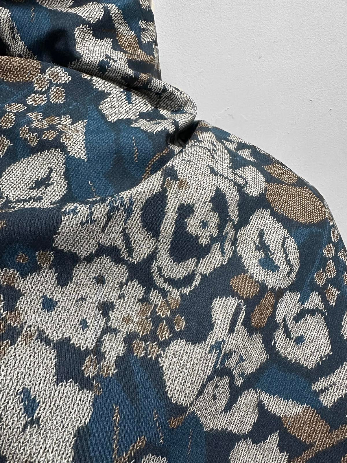 Italian Sweater Floral Print Cotton Shirting - L'Etoffe Fabrics LLC