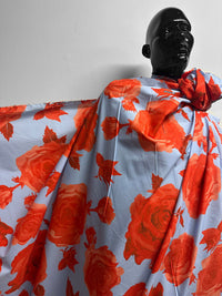 Italian Techno Rose Cotton Shirting Print - L'Etoffe Fabrics LLC