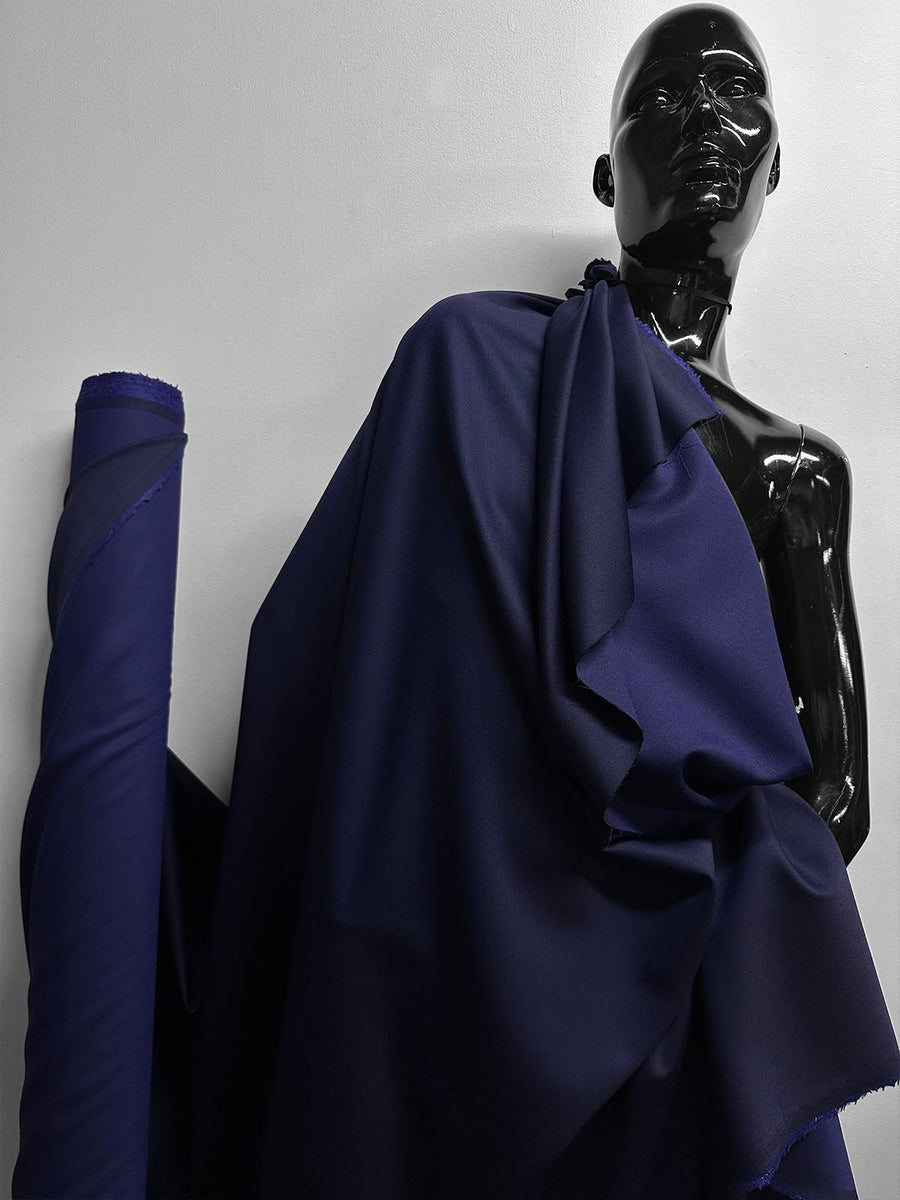 Italian Tropical Double Faced Royal Blue Summer Gabardine - L'Etoffe Fabrics LLC
