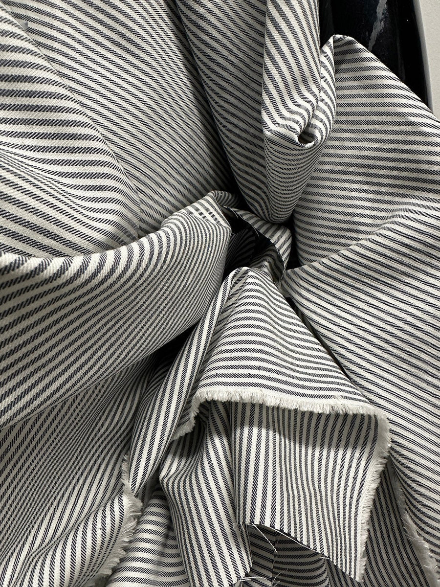Italian Twill Stripe Cotton Twill - L'Etoffe Fabrics LLC