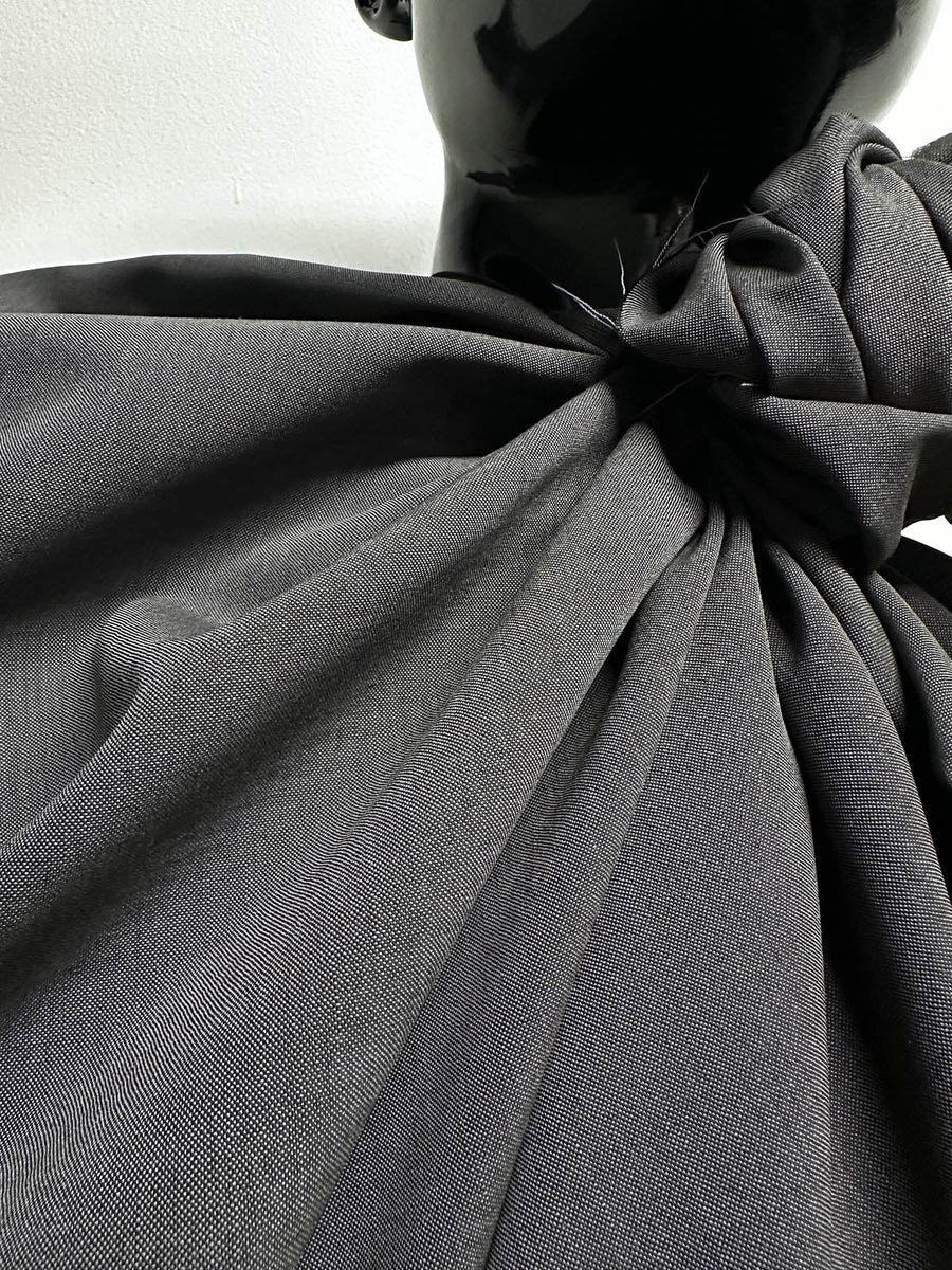 Italian Two Tone Charcoal Tropical Wool - L'Etoffe Fabrics LLC