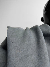 Italian Two Tone Light Blue Olive Slub -Striped Selvedge - L'Etoffe Fabrics LLC